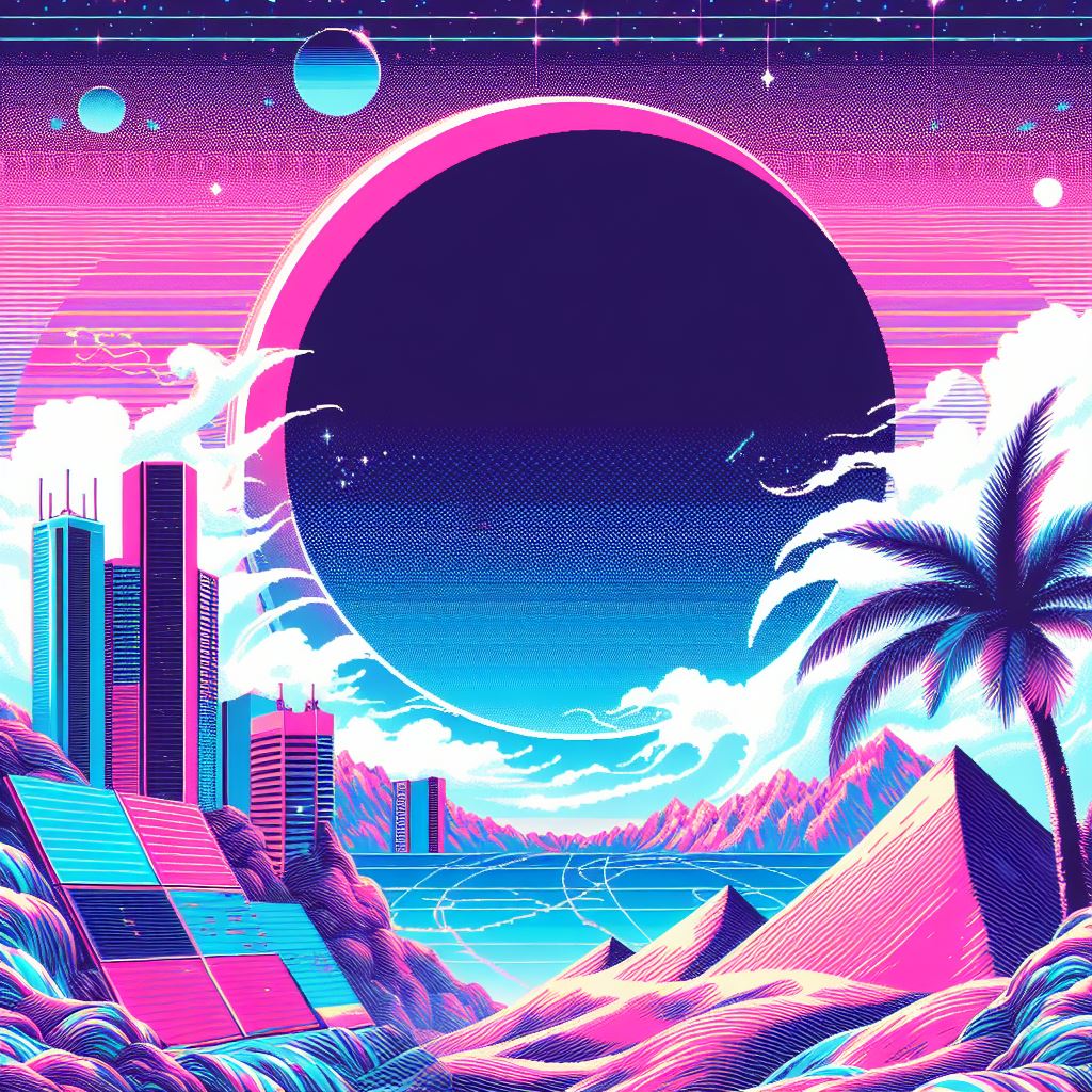 Bild von einer vaporwave Landschaft